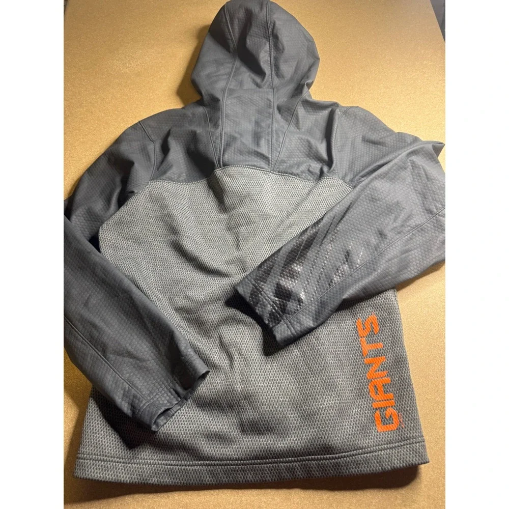 Nike San Francisco Giants Therma-FIT Full Zip Hoodie Gray Orange Mens Medium